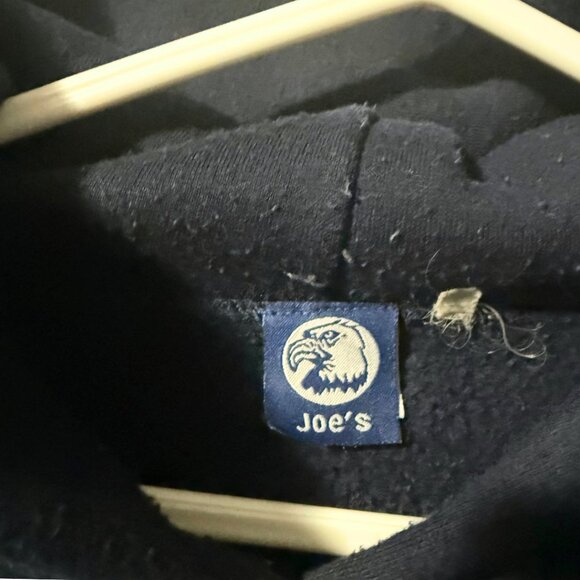 Vintage Early 1990s CIA Logo Hoodie – Navy Blue Pullover Sweatshirt – Distressed - Picture 4 of 6